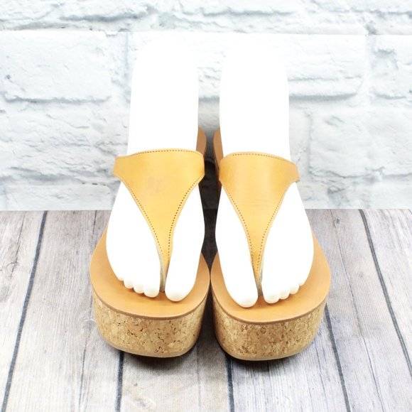 K. Jacoves Wedge Thong Heels Sandals Size 37 - Picture 6 of 10